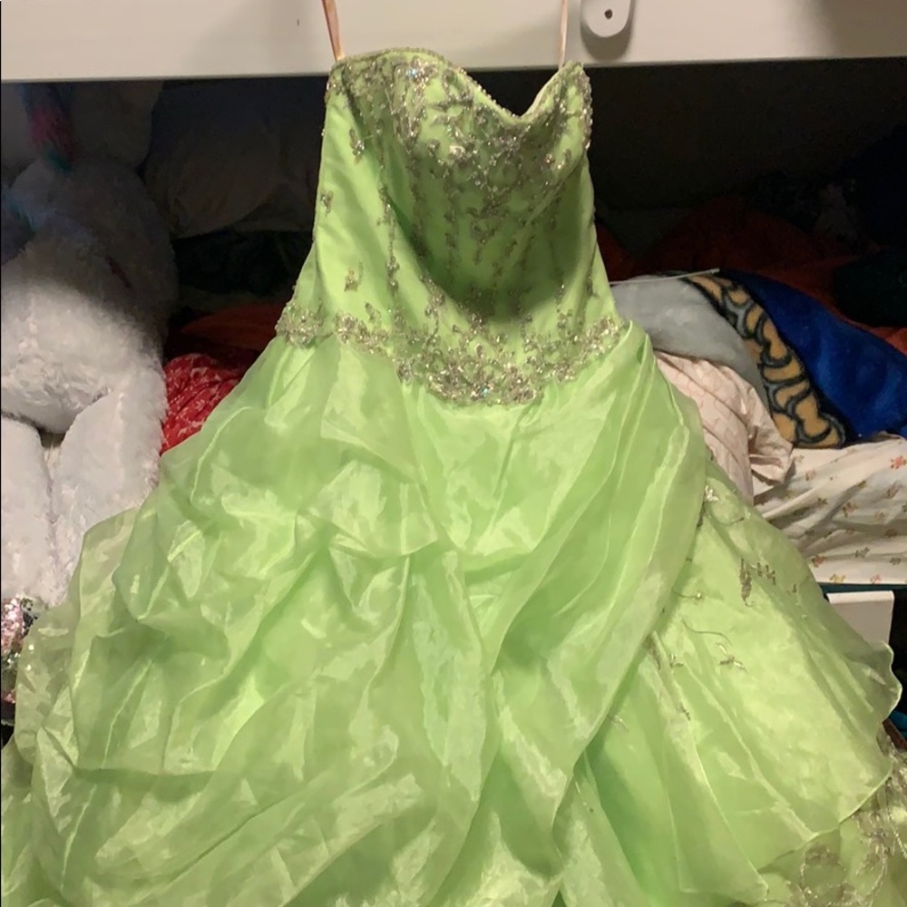 Frilly Green prom dress